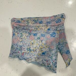 Amazon Floral Crop Top - Blue and Pink
